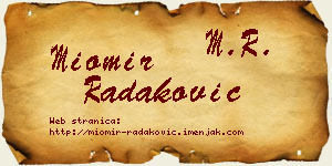 Miomir Radaković vizit kartica